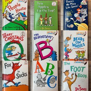 Dr. Seuss  & Berenstains Hardcover Books Fox In Sox Bears On Wheels Lot of 9